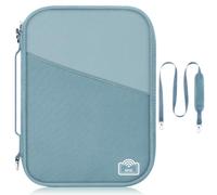 EcoVision Family Passport Holder for Travel with RFID Blocking, Traveling Essentials Organizer Pouch Bag, Light Passport Wallet for Travel Must Haves Accessories for Women Men, Haze Blue+Dusty Blue 2