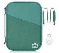EcoVision Family Passport Holder for Travel with RFID Blocking, Traveling Essentials Organizer Pouch Bag, Light Passport Wallet for Travel Must Haves Accessories for Women Men, Dark Green+Dark Cyan