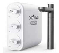 Ecoviva 0.01μm Ultra-Filtrations Under-Sink Water Filter System, 800G Tankless Water Filter System, No Electricity Needed & Waste Free, Removes Heavy Metals, Includes Tap, Drilling Free Installation
