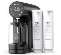 Ecoviva Countertop Reverse Osmosis System RO Water Filter, 4 Stage Filtration, Real-time TDS Monitor, 3:1 Pure to Drain, Zero-Installation Portable Water Purifier (WP-RO-200G Black), 4.3*12.1*12.1''