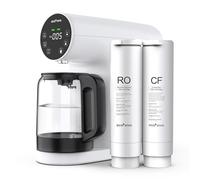 Ecoviva Countertop Reverse Osmosis Water Filtration System, Portable RO Water Filter Purifier with 4 Stage Filtration, 3:1 Pure to Drain, TDS Monitor, Faster Delivery Flow, Plug and Use - White