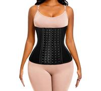 ECOWALSON Waist Trainer for Women Corset Cincher Body Shaper Girdle Trimmer with Steel Bones Extender - black - XXL