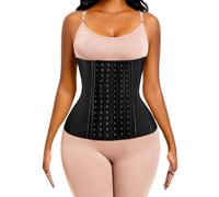 ECOWALSON Waist Trainer for Women Corset Cincher Body Shaper Girdle Trimmer with Steel Bones Extender, B-black(9 Steel Bones Height:11.6"), XS