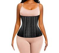 ECOWALSON Waist Trainer for Women Corset Cincher Body Shaper Girdle Trimmer with Steel Bones Extender - black - Medium