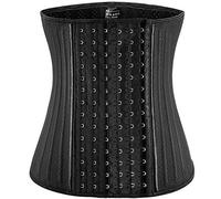 Waist Trainer for Women Corset Cincher Body Shaper Girdle Trimmer with Steel Bones Extender - black - S