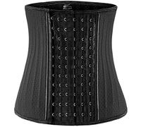 ECOWALSON Waist Trainer for Women Corset Cincher Body Shaper Girdle Trimmer with Steel Bones Extender - black - XXS