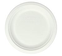 ECOWARE 100% Natural, Biodegradable, Compostable, Ecofriendly, Bagasse, Safe & Hygienic Disposable 10 inch, 254mm, 25cm Round Plate (50)