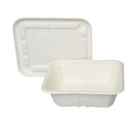 Ecoware 100% Natural, Biodegradable, Compostable, Ecofriendly, Bagasse, Safe & Hygienic Disposable Takeaway Food Box with Lid- Size 7 inch x 6 inch x 2 inch 750ML or 26.4oz (25)