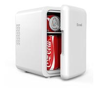 Ecowell WRE100 Mini Bedroom, 4L/6 Can Skincare Fridge, AC/DC Portable Compact Small Refrigerator for Office Dorm Car Desk for Skin Care Makeup Cosmetic, White