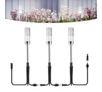 ECOWHO Garden Pathway Lights 3 Packs with 3m Wiring Cable Spike Lamps Without Adapter, Only Extension Path Lights Cool White Pathway Lighting (No Plug)