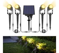 ECOWHO Solar Garden Lights for Outdoors, Spotlights for Outside with Ground Spike, IP65 Waterproof LED Garden Lights, Dimmable Solar Spotlights for Trees and Shrubs (5 Pack)