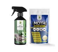 EcoWidow Natural Moth Repellent Spray 500ML & 5 Repellent Balls Kit/Bundle- Effective & Safe Wardrobe & Clothes Protection - Alternative to Moth Traps.