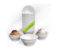 ECOWINGS X-Small 6oz (180ml) Bagasse Disposable Bowls: Stylish, Sustainable, Eco-Friendly Compostable Serving Bowls, Perfect for Dips, Nuts, Stone Fruits & Sauces - 50 Pack