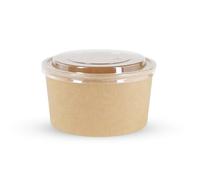 EcoWise 100 Kraft Paper Bowls 17 Oz Salad Bowl with Lid - Eco-Friendly Biodegradable Salad Bowls for Hot and Cold Food Round Disposable Food Containers for Parties, Weddings, Catering