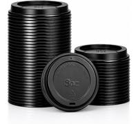 EcoWise 1000 Pcs Black Coffee Cup Lids - 8oz | Disposable Sip Through Lids