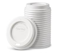 EcoWise 500 Pcs White Coffee Cup Lids 12oz /16oz Disposable Sip Through Lid