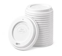 EcoWise 500 Pcs White Coffee Cup Lids - 8oz | Disposable Sip Through Lids