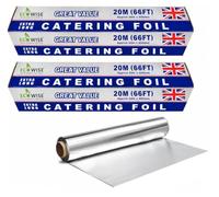 EcoWise Aluminium Foil Roll | 2 Rolls - 450mm x 20m | Heavy Duty Kitchen Tin Foil for Cooking, Baking, Grilling, BBQ, Roasting & Food Wrapping | Strong Aluminium Foil for Catering & Food Storage