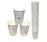 EcoWise Disposable Coffee Cups - 12oz - 340ml, Single Wall Paper Cups, Hot Drink Cups for Tea, Coffee, Leak Resistant, Food Grade, Recyclable Takeaway Cups for Home, Office & Catering (Pack of 100)