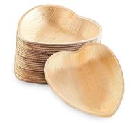 EcoWise Palm Leaf Plates - 6.5 inch Eco-Friendly Biodegradable Heart Shape Palm Leaf Plates - Natural Sturdy Party Tableware Perfect for Wedding, Picnic, BBQ, Catering & Events (Pack of 20)