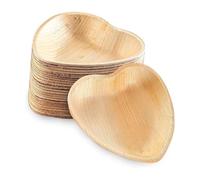 EcoWise Palm Leaf Plates - 6.5 inch Eco-Friendly Biodegradable Heart Shape Palm Leaf Plates - Natural Sturdy Party Tableware Perfect for Wedding, Picnic, BBQ, Catering & Events (Pack of 100)