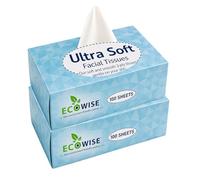 EcoWise Ultra Soft 3 Ply Facial Tissues | 200 Sheets | Premium Soft & Gentle Facial Tissue Paper | Strong Absorbent Disposable Tissues for Home, Office, Car & Travel Use