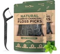 EcoYou Biodegradable Floss Picks | 100 Count (2 Pack) | Mint Flavor, Candelilla Wax | Sustainable & Reusable | Vegan & Cruelty-Free | Eco Floss | Pfas Free