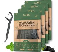 EcoYou Biodegradable Floss Picks | 200 Count (4 Pack) | Mint Flavor, Candililla Wax | Sustainable & Reusable | Vegan & Cruelty-Free | Eco Floss | Pfas Free