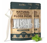 EcoYou Biodegradable Floss Picks | 50 Count (2 Pack) | Mint Flavor, Candelilla Wax | Pfas Free | Sustainable & Reusable | Vegan & Cruelty-Free | Eco Floss Picks