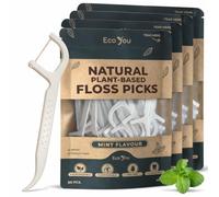EcoYou Biodegradable Floss Picks | 50 Count (4 Pack) | Mint Flavor, Candelilla Wax | Pfas Free | Sustainable & Reusable | Vegan & Cruelty-Free | Eco Floss Picks