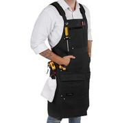 ecoZen Lifestyle Men's Carpenter Apron - Heavy Duty Waxed Canvas Workshop & Woodworking Tool - Fully Adjustable S-XXXL - Woodworking Tools - Aprons for Men
