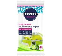 Ecozone Anti-Bacterial Multi-Surface Wipes, Biodegradable Moist Wet Anti Bac Disposable Cleaning Cloths, Sanitising Worktop Natural Vegan Friendly Non Toxic Wipes, Aloe Vera & Cucumber (40 Pack)