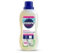 Ecozone BIOActive Dishwasher Gel, Dishwasher Detergent with Rinse Aid & Glass Protection, 40 Washes, Cleans & Shines, Fast Dissolving & Vegan Friendly, Eco Conscious Natural Cleaning Products - 720ml