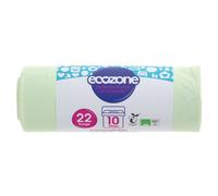 EcoZone Caddy Liners, 100% Compostable & Biodegradable Bin Bags, 10 Litre Size, Strong Tear Resistant, Eco Friendly Vegan Natural Sacks Made from Plants, Plastic Free (Roll of 22)