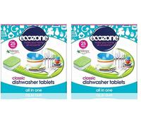 Ecozone Classic Dishwasher Tablets, Effective Cleaning Formula Cuts Through Grease & Grime, Natural Vegan & Non Toxic Tabs, Plant Based Plastic-Free, Leaves No Residue (Pack of 50 Capsules)