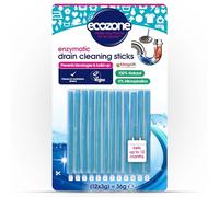 Ecozone Citrus Drain Cleaning Sticks, Enzymatic Pipe Unblocker, Prevents Plug Hole Obstructions & Keeps Water Flowing Freely, Natural Vegan & Non Toxic Kitchen & Bathroom Treatment Kit (x 12)