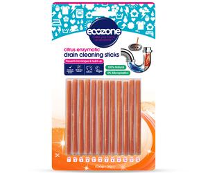 Ecozone Enzymatic Drain Cleaning Sticks - Citrus - Pack of 12