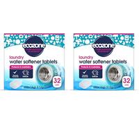 EcoZone Laundry Water Softener Tablets, De-scaler Prevents Limescale & Makes Cleaning Detergent More Effective, Protects & Maintains Washing Machine Appliance, with Salt, Vegan-Friendly (32 Tablets)