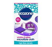 Ecozone Microfibre Window & Glass Cleaning Cloth, for Windows, Device Screens & Mirrors, High Fibre Density Re-Usable Smear Free Surface Polishing Wipe, Vegan Friendly & Washable - Purple (40 x 50cm)