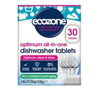 Ecozone Optimum All In One Dishwasher Tablets x 30, Dishwashing Tablets with Salt, Rinse Aid & Extra Dry Effect, Powerful Degreaser & Dish Washer Tabs, Eco Conscious & Gentle on Appliances