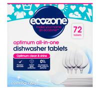 Ecozone Optimum All In One Dishwasher Tablets Bulk Buy x 72, Dishwashing Tablets with Salt, Rinse Aid & Extra Dry Effect, Powerful Degreaser & Dish Washer Tabs, Eco Conscious & Gentle on Appliances