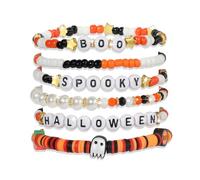 ecozran Friendship Bracelets - Beaded Bracelets Set for Teen Women, Stretchable Preppy Bracelets, Stackable & Colorful Bracelets - Ideal Gifts, 4th of July, Halloween, Christmas, S, Vinyl, no gemstone