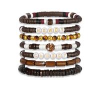 ecozran Friendship Bracelets - Beaded Bracelets Set for Teen Women, Stretchable Preppy Bracelets, Stackable & Colorful Bracelets - Ideal Gifts, 4th of July, Halloween, Christmas, S, Plastic, no