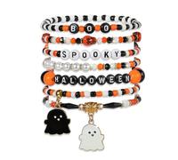 ecozran Friendship Bracelets - Beaded Bracelets Set for Teen Women, Stretchable Preppy Bracelets, Stackable & Colorful Bracelets - Ideal Gifts, 4th of July, Halloween, Christmas, S, Vinyl, no gemstone