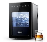 ecozy 2'' / 50mm Clear Ice Cube Maker, 24H Timer, 2 Square Ice in 30 Mins with Eco Mode, 96 Pcs/Day, LED Touch Screen, CrystalFlux Technology, Ice Maker Machine for Home Bar Whiskey & Bourbon