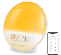ecozy Sunrise Alarm Clock, White Noise Machine, Sunrise/Sunset Simulation, App&Voice of Alexa Control, 4 Alarms&Snooze, 17 Color Lights 22 Sleep Sounds, Bluetooth Wake Up Light for Heavy Sleeper/Kid