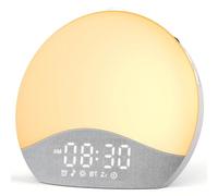 ecozy Sunrise Alarm Clock, White Noise Machine, Bluetooth Sync, 26 Sound, 17 Night Lights, Upgraded Backlit Button, Sunrise/Sunset Simulation, AC-Powered, Wake Up Light for Heavy Sleeper, Elderly, Kid