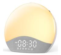 ecozy Sunrise Alarm Clock, White Noise Machine with 26 Sounds, 17 Night Lights, Upgraded Backlit Button, Sunrise/Sunset Simulation, Bluetooth Speaker, Wake Up Light for Heavy Sleeper, Older Adult, Kid