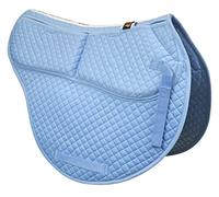 ECP Equine Comfort Products All-Purpose Contoured Correction Saddle Pad with Adjustable Memory Foam Inserts for Custom Support, Non-Slip, Shock Absorbing, 22” Spine, 19.5” Drop, Light Blue