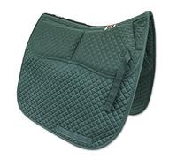 ECP equine comfort products ECP Cotton Dressage Correction Saddle Pad - Memory Foam Pockets, Hunter Green